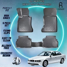 Custom Floor Mats Fits BMW 5 1995-2004 TPE Rubber All Weather Protect Liners 5pc