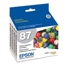 4PK Genuine Epson 87 T0870 Gloss Optimizer Ink Cartridge for Stylus Photo R1900