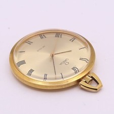 Omega De Ville Vintage Pocket Watch Mechanical Manual Gold Open Face 44mm Swiss