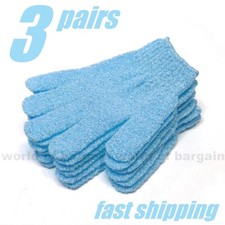 3 pairs BATH GLOVES Shower Scrubber Back Scrub Exfoliating Body Massage Sponge
