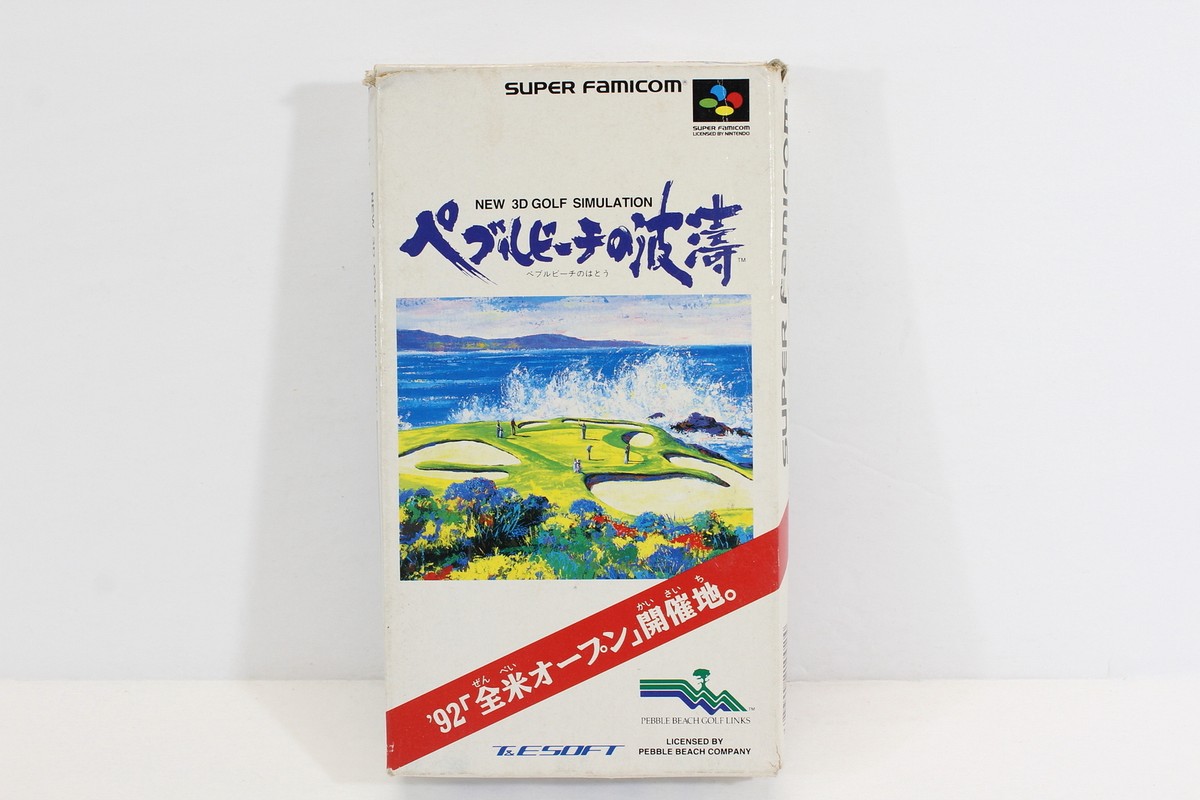 Pebble Beach no Hatou New 3D Golf Simulation Boxed SFC Super
