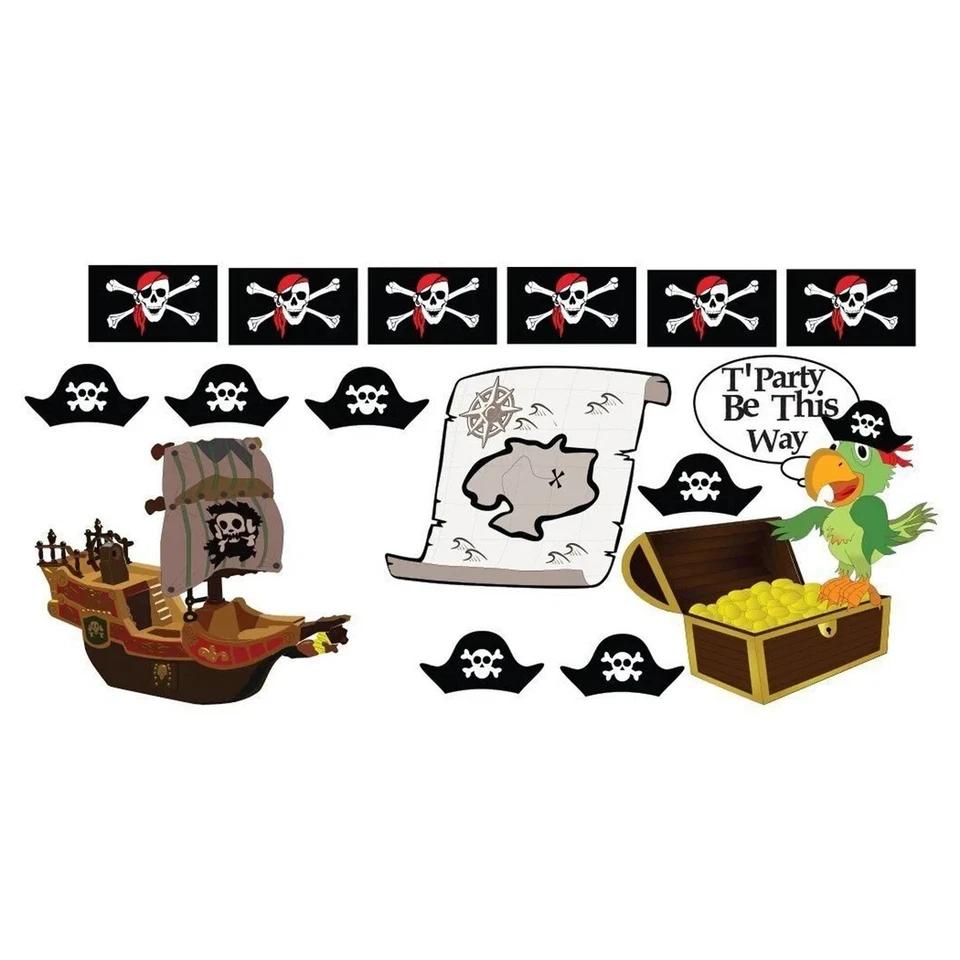 Pirate Birthday Party Theme Pathway Markers, 15pc, Pirate Yard Signs - Image 2 of 4