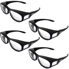  4 Global Vision Escort Over Glasses Clear Lens Safety Glasses ANSI Z87.1-2003