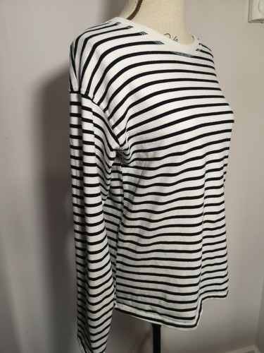Zara Mujer Sudadera Jersey con rayas negras crudo Talla M 8 10 12 Reino  Unido Breton | eBay