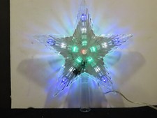 8" Kurt Adler Christmas Tree Star Topper Acrylic 31 Light Changing Colors C149