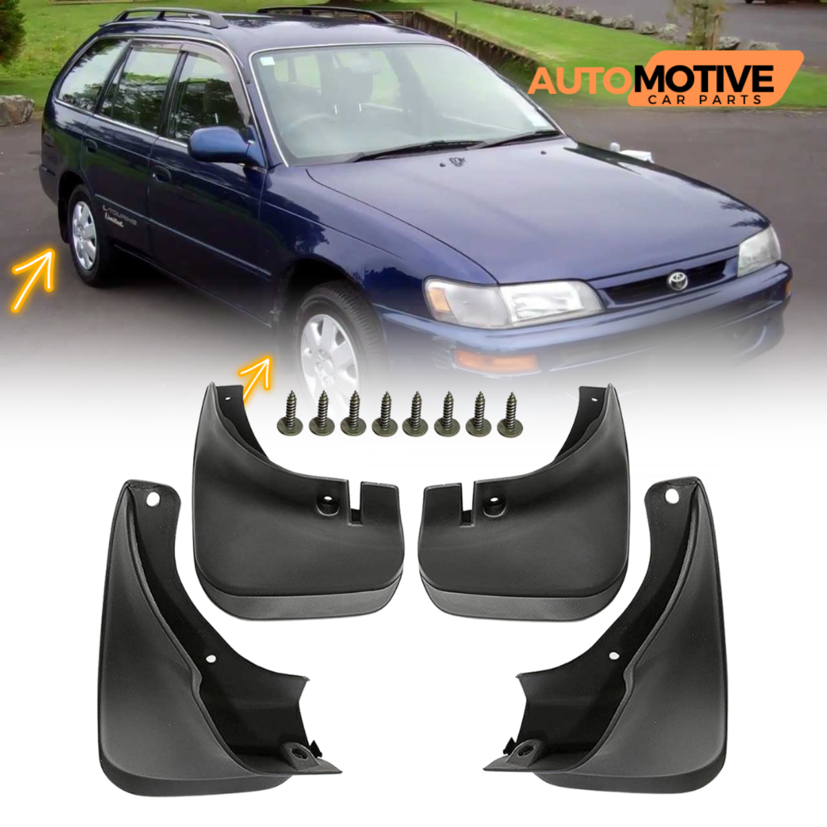For 1993-1997 Toyota Corolla E100 Wagon Mud Flaps Splash Guard