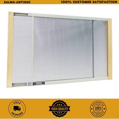 Wood Frame Adjustable Window Screen Clear Insect Mosquito Cat Window ...
