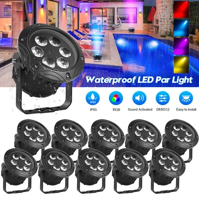 8x 120W IP65 Wasserdicht RGBW 6 LED PAR Bühnenlicht DMX512 Outdoor DJ Party Show - Bild 1 von 4