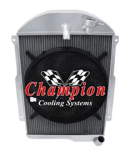 AAR Champion 3 Row Radiator W/ 16" Fan for 1939 Chevrolet Master 85 L6 Engine