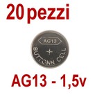 20 PILE ALKALINE AG13 LR 44 357A LR1154 1,5V BOTTONE BATTERIE PIATTA (non 10)