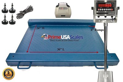 24'' x 30'' Floor Scale Drum Scale + Indicator 1,000 lb Legal for Trade Printer