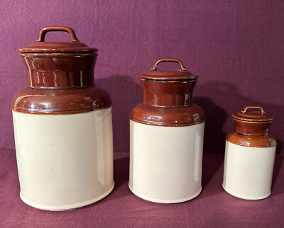 McCoy Pottery USA Canister Set (3). Fruit and Nut Pattern. 251