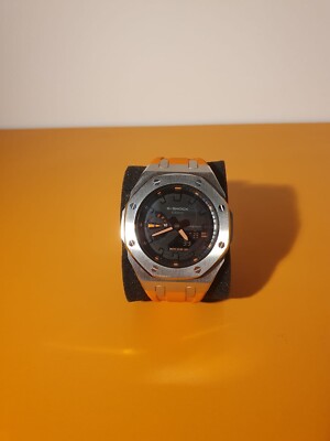 CasiOak - orange- schwarz  silber - Custom G-shock-GA2100-45mm