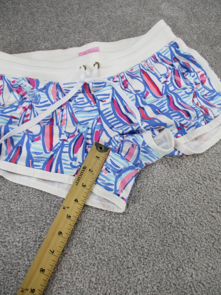 Pantalones Cortos Lilly Pulitzer Mujer Pequeños Chrissy Playa Blanco Azul Rojo Algodón Foto 2 de 4