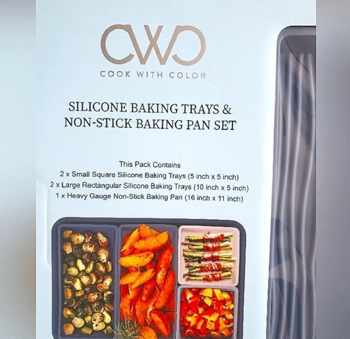 CWC Silicone Baking Non-Stick Trays and PAN Set - 5 Piece