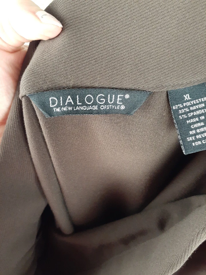 Falda midi Diálogo para mujer XL marrón oscuro línea A académica preppy clásica carrera Foto 4 de 4