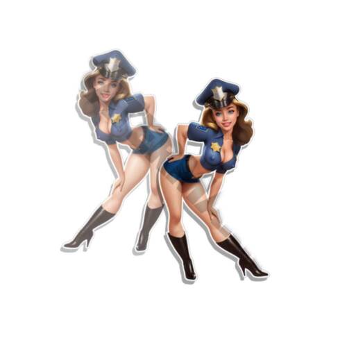 Calcomanías de arte de nariz pegatina bandera niña policía travieso Hottie C36065 - Imagen 2 de 4
