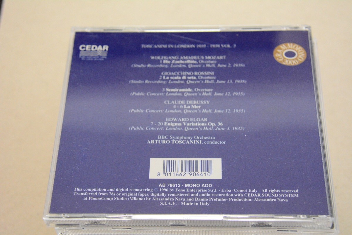 TOSCANINI IN LONDON 1935-1939 VOL 3 (CD, 1996, ITALY) MOZART