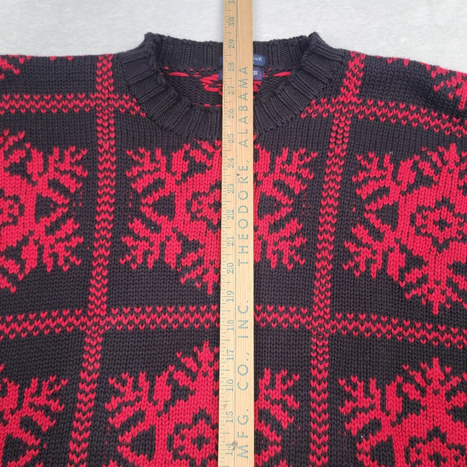 Suéter de vacaciones vintage GANT tejido a mano copo de nieve para hombre XL pesado años 90 Foto 4 de 4