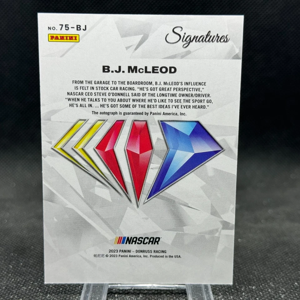 B.J. McLeod 2023 Prizm Racing NASCAR 75th Anniversary Signatures Auto On Card! - Image 2 of 2