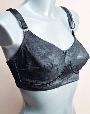 Seltener House of Satin atemberaubender fester Retro BH florale Spitzendetails Gr.34C BR04