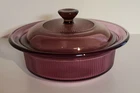 Vintage Vision Cookware~Cranberry Vision Ware~24 oz. Casserole~V-30-B~Casserole