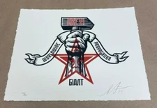 Shepard Fairey 2019 "Hammer & Fist" Letterpress S/N Poster Print OBEY Giant