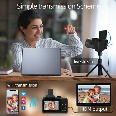 Fotocamera Digitale 5K 64MP Con WiFi, Autofocus, Schermo Selfie 3” E Scheda 64GB – Per Vlogging - 4