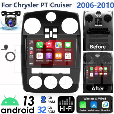 For Chrysler PT Cruiser 2006-2010 Android CarPlay Car Stereo Radio GPS NAVI +Cam