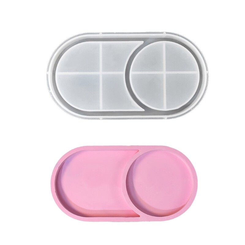 Artistic Oval Epoxy Resin Mold Silicone Craft Tray Storage Organizer