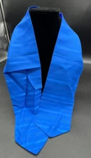 Stain Blue Hair Scarf with Stripes 41"