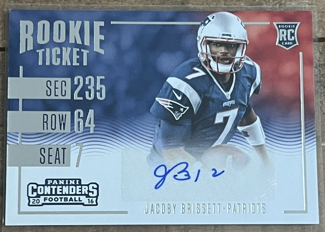 2016 JACOBY BRISSETT CONTENDERS VARIATION RC ROOKIE AUTO AUTOGRAPH #258