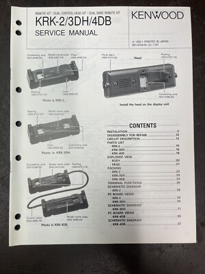 Kenwood KRK-2/3DH/4DB Service Manual 