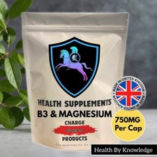 Mental Wellness 120 Capsules 750mg Magnesium Glycinate B3 Nicotinamide 0.16 per thousand milligrams