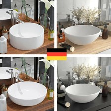Aufsatzwaschbecken Rund Design Waschbecken Waschschale Aufsatzwaschschale Weiß