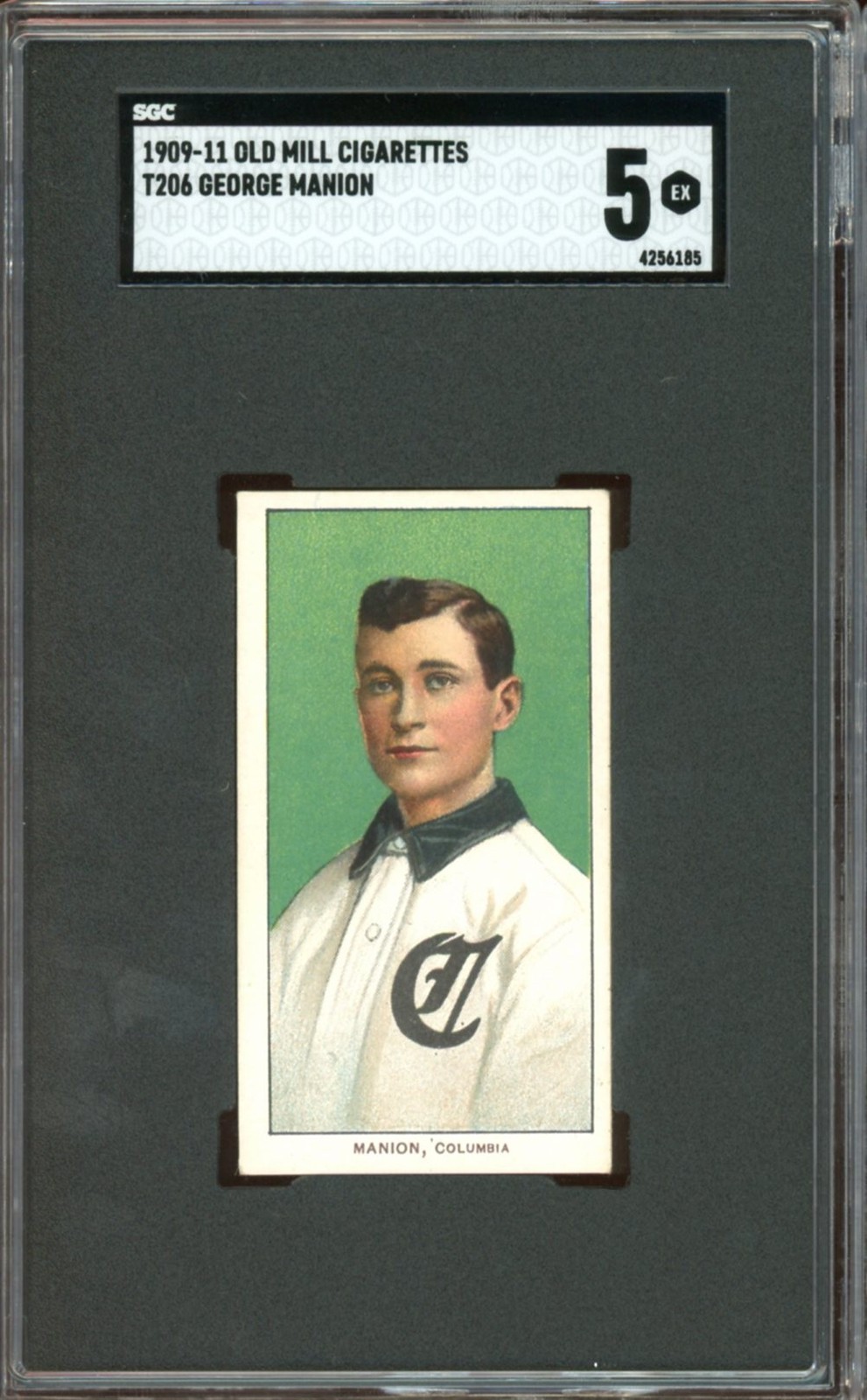 1909-11 T206 Old Mill Cigarettes Baseball George Manion SGC 5