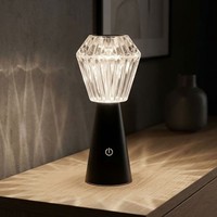 Tischlampe Beistellleuchte Dekoleuchte Rgb Led Kristall Klar Touch Akku Schwarz