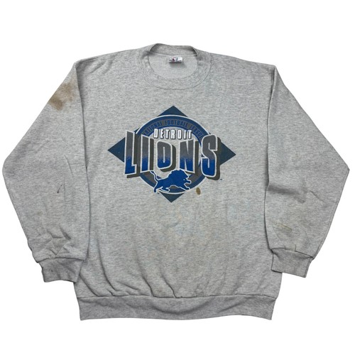 VTG 90s Detroit Lions Graphic Crewneck Sweatshirt Size Large Made in t