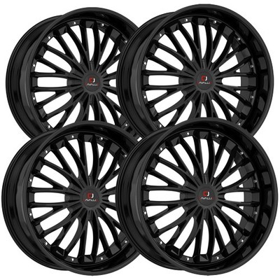 (Set-4) Cavallo CLV-42 18x8 5x4.5''/5x120 +35mm Gloss Black Wheels Rims 18'' Inch