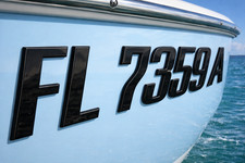 Black Raised 3D Boat Registration Numbers Letters Marine Grade Emblem