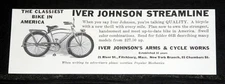 1938 OLD MAGAZINE PRINT AD, IVER JOHNSON STREAMLINE BICYCLE-AMERICA'S CLASSIEST!