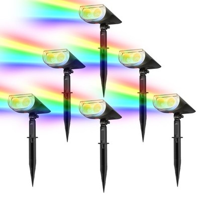 Solar Lights Outdoor StarRayS, Color Changing Solar Spot Lights, IP65 Waterpr...