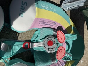 Mambobaby Air-Free Float Baby Swimming Float with Canopy, Teal/Purple