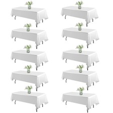 10 Pack White Table Cloth Rectangle Tablecloths 60x102 Inchpolyester Table Cloth