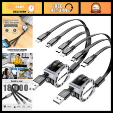 3 in 1 Retractable Multi Charging Cable, Fast Charge USB Cord for Phone  Tablet