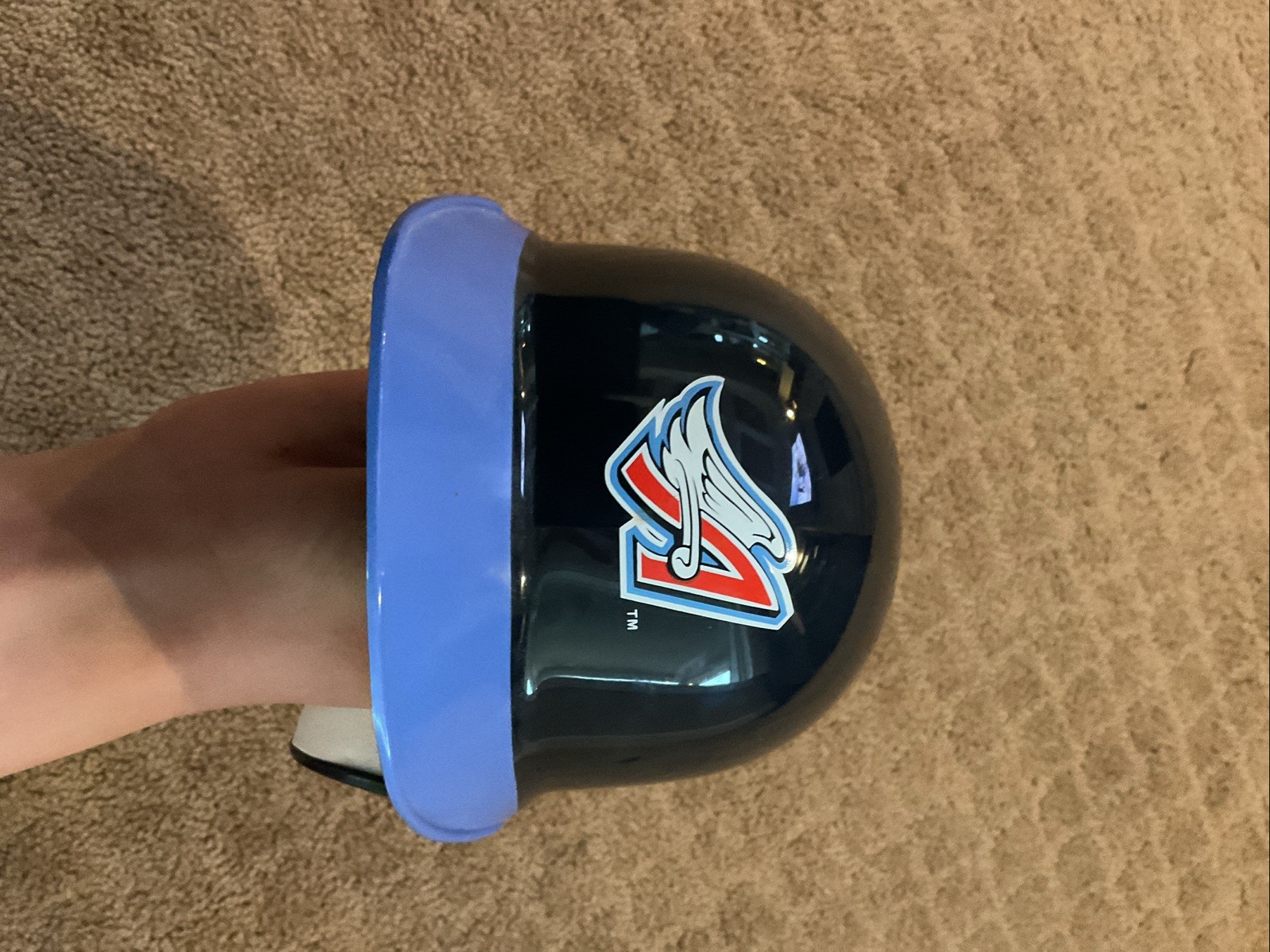 Baby Blue And Navy Blue Retro Mini Angels Batting Helmet 