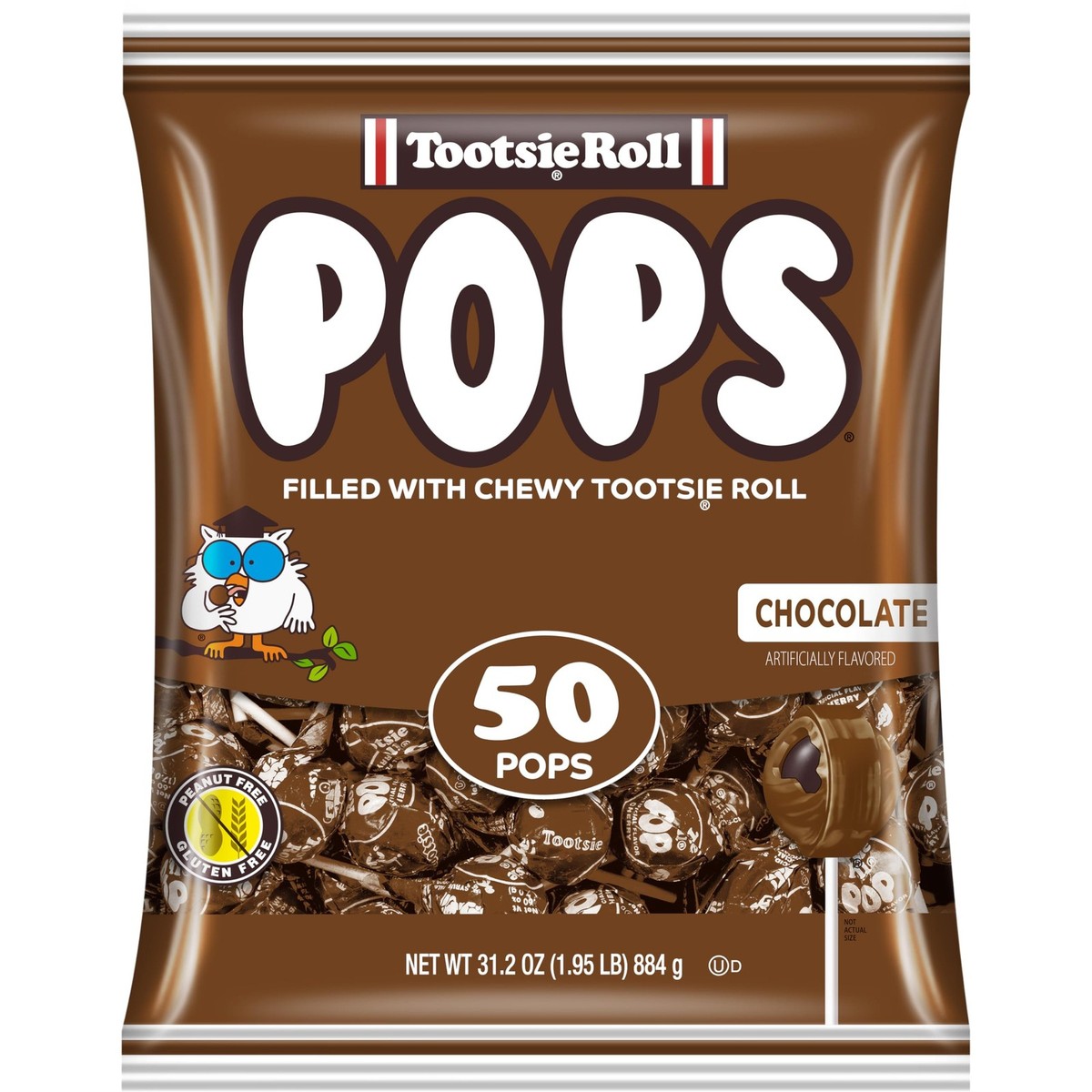 Chocolate Tootsie Pops - 50 Individually Wrapped Lollipops