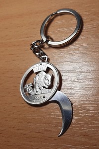 STATE OF KANSAS QUARTER COIN KNIFE CIGAR CUTTER MULTI TOOL POCKETKNIFE KEY CHAIN