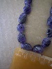 Vintage Carved Deep Purple Amethyst Oval Bead Barrel Clasp 24 Inch Long Necklace — photo 6