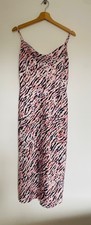 Et Vous By Matalan Satin Slip Midi Dress Women's 10 Pink Navy